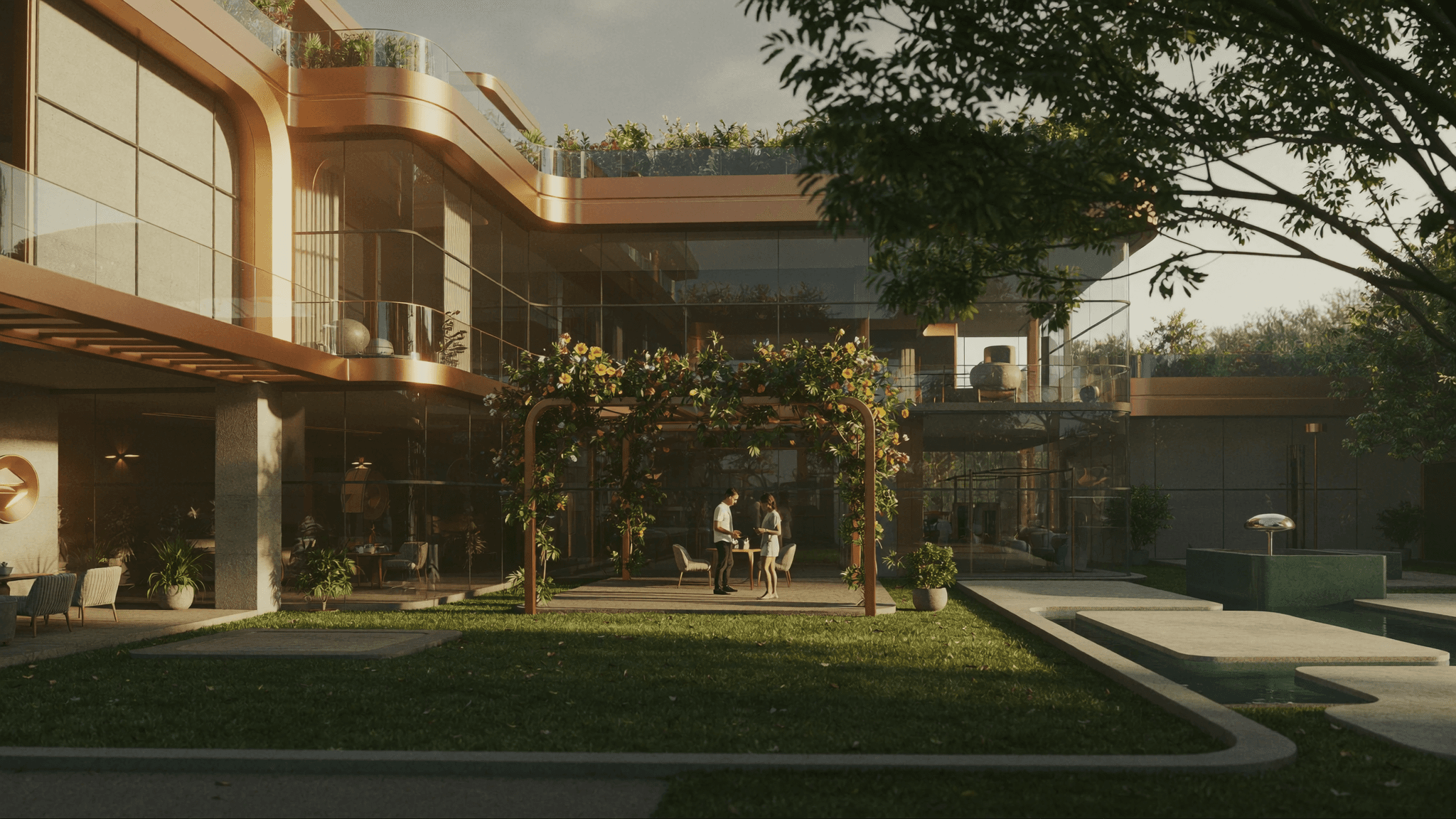 A garden pavilion for social gatherings at Raaya